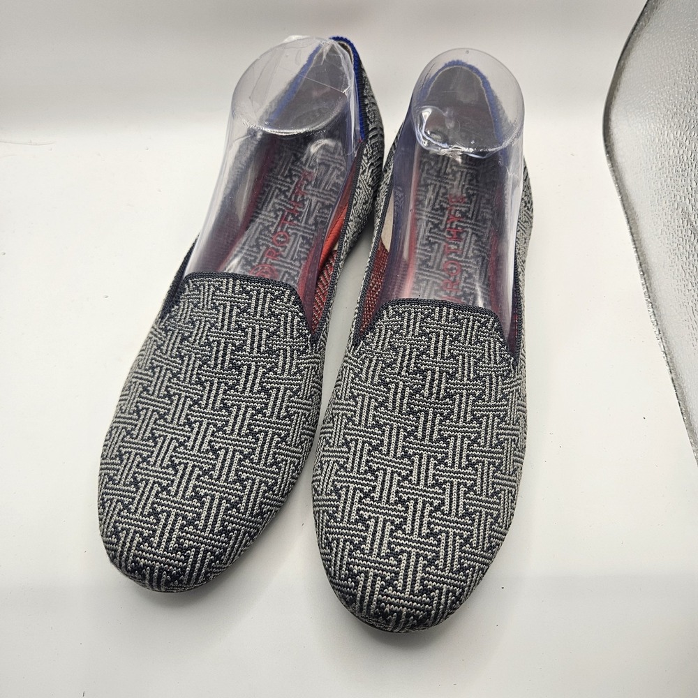 Rothy's Womens Gray Grid Pattern Loafer Flats Retired Eco Granola Recycled Sz 12